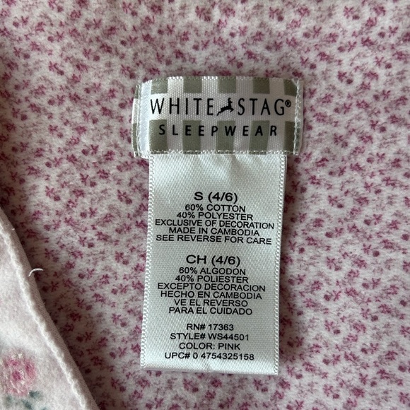 White stag sleepwear vintage cottage floral zip down night gown - Picture 6 of 7